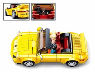 SLUBAN Model Bricks Auto žlutý německý sporťák 290 dílků + 2 figurky STAVEBNICE