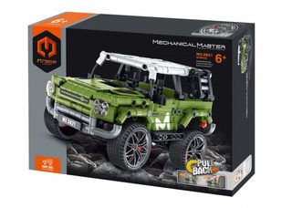 Stavebnice IamMaster terénní auto plast 474 dílků na zpětné natažení