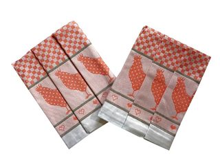 Utěrka Extra savá 50x70 Slepičky oranžové - 3 ks