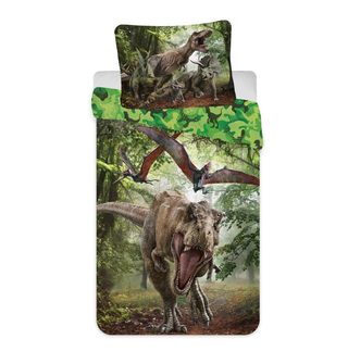 JERRY FABRICS Povlečení Jurský Svět Green micro Polyester - mikrovlákno, 140/200 cm