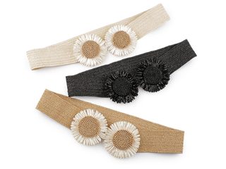 Dámský pásek pružný šíře 4,8 cm květy