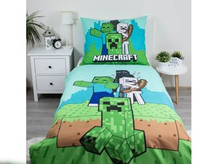 Povlečení bavlna Minecraft Mobs Here 140x200, 70x90 cm
