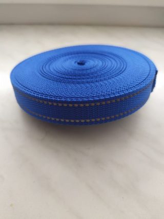 Popruh PES 20 mm s reflexními  pásky návin 11 METRŮ