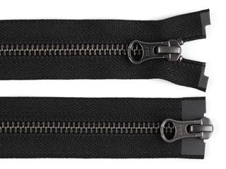 Zip kovový YKK No 5 dělitelný 2 jezdce / dvoucestný 50 cm na kožené bundy