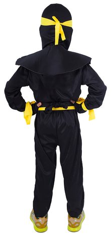 Kostým pro děti NINJA černo-žlutý, vel. S