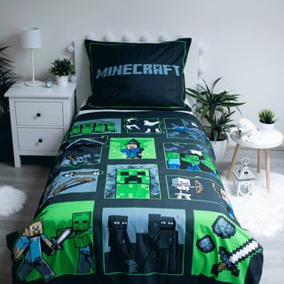 Povlečení bavlna Minecraft Survival Mode 140x200, 70x90 cm