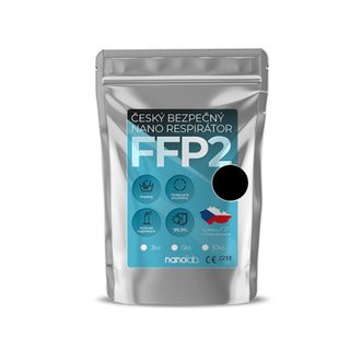 ZLEVNĚNO - 5 KUSŮ nanorespirátorů černé FFP2 velikost M lehké