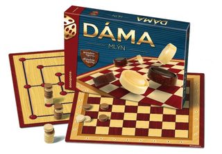 Dáma + mlýn dřevěné kameny společenská hra