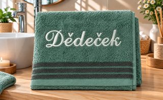 Froté ručník kolekce Léga s výšivkou Dědeček Zelená G/536