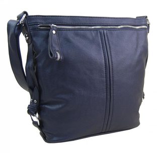 Moderní velká crossbody kabelka 74-MH metalická modrá