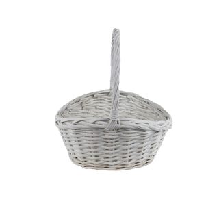 Proutěný košík bílý P2221/A - 26 cm