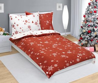 Povlečení MIKROFLANEL Terrakota,Bílá 95/269 140x200, 70x90 cm