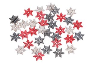 Dřevěné mini vločky 1,5 cm, 36 ks - mix