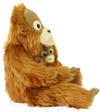 PLYŠ Opice orangutan 28cm set s mládětem Eco-Friendly *PLYŠOVÉ HRAČKY*