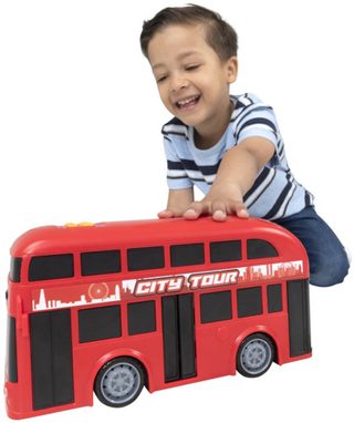 Autobus červený dvoupatrový doubledecker na baterie Světlo Zvuk