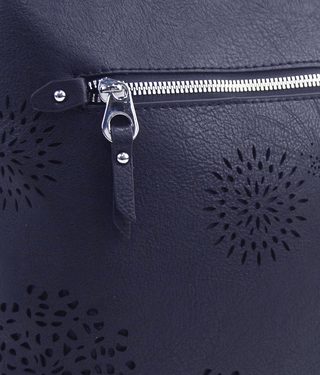 Crossbody dámská kabelka v květovaném designu tmavě modrá 5432-BB
