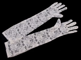 Společenské rukavičky 43 cm krajkové