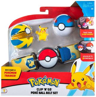 ORBICO Clip and Go Poké Ball Belt set pás se 2 míčky a postavičkou Pokémon