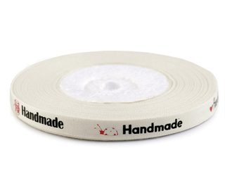 Bavlněná stuha šíře 10 mm Handmade návin 22 metrů