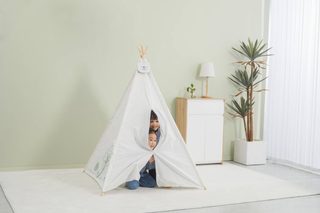 Viga PolarB dětské teepee 122×150×122 cm (okno, dřevo/plátno)