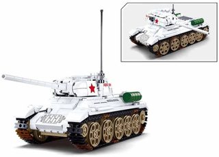 SLUBAN ARMY WWII Tank bílý T-34/85 518 dílků + 2 figurky STAVEBNICE