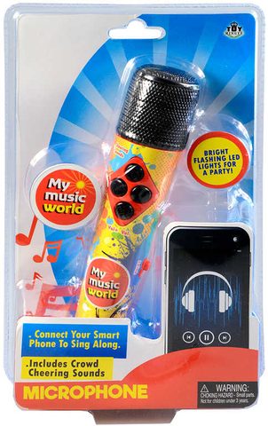 Mikrofon dětský s melodiemi 20cm na baterie LED Světlo Zvuk plast