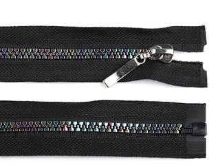 Duhový kostěný zip šíře 5 mm délka 70 cm