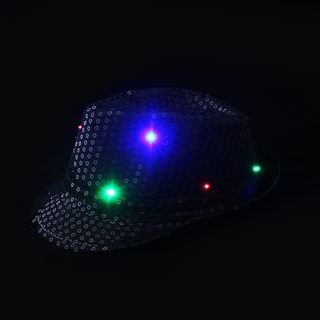 Klobouk disco černý s LED