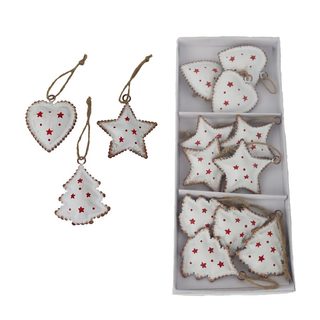 Vánoční ozdoby k zavěšení, 12 ks K4337 - 22 × 9 × 1.5 cm box size