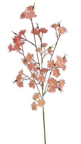 Umělá kvetoucí větvička 66 cm - broskvová