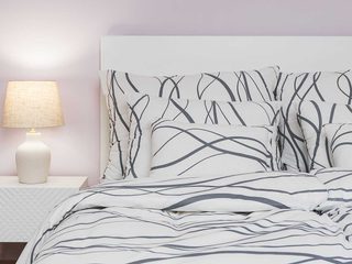 Bavlněné povlečení Vlny tmavě šedé na bílém podkladu 140x200, 70x90 cm