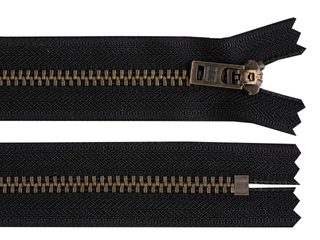 Kovový zip YKK No 5 délka 18 cm staromosazný (jeansový)
