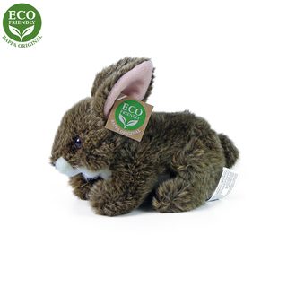 Plyšový králík hnědý ležící, 15 cm