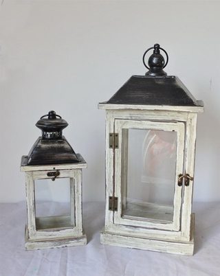 Dřevěná lucerna D7228/B - výška 45cm
