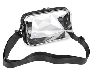 Transparentní skořepinová kabelka / pouzdro crossbody 18x11 cm