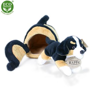 Plyšový Bernský salašnický pes v boudě 15 cm ECO-FRIENDLY