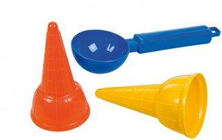 Zmrzlinová sada - 2x kornout + naběračka plast v síťce 8x18cm