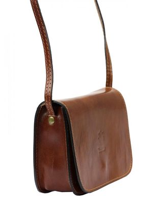 Kožená malá dámská crossbody kabelka fuchsiová růžová