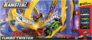 Teamsterz Turbo Twister dráha s loopingy (baterie, 5 autíček)