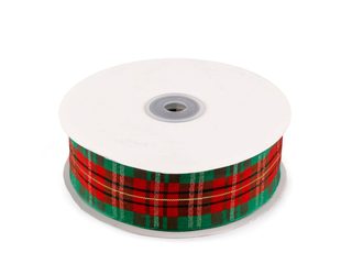 Károvaná stuha s lurexem šíře 38 mm METRÁŽ