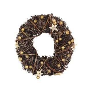 Věnec se zlatými ozdobami průměr 24cm P0472