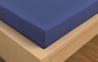 Saténové prostěradlo s gumou 180x200cm tmavě modré