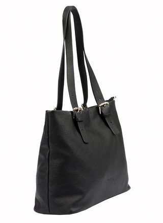 Pierre Cardin Kožená velká dámská kabelka přes rameno černá