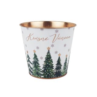 Vánoční plechový květináč K4987/2 - D15XH14 cm B:D10 cm