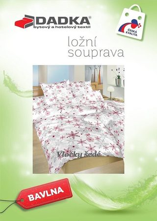 Bavlněné povlečení Vločky šedé 140x200, 70x90 cm