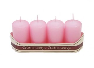 Adventní svíčky válec 40/70 mm 4 ks - sv. růžová