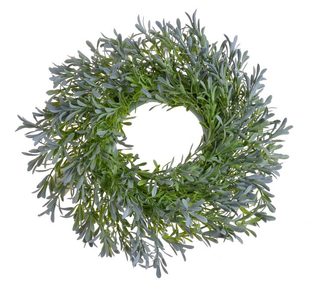 Věnec 36 cm - zelená s namodralými konci
