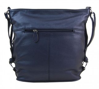 Moderní velká crossbody kabelka 74-MH metalická modrá
