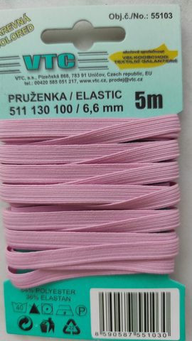 Pruženka líčková 6,6 mm barevná - karta 5 m
