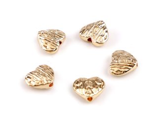 Kovový korálek srdce 10x12 mm 5 kusů